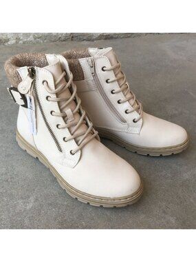 The Kelsie Lace-Up Bootie - Winter White - New In Box!